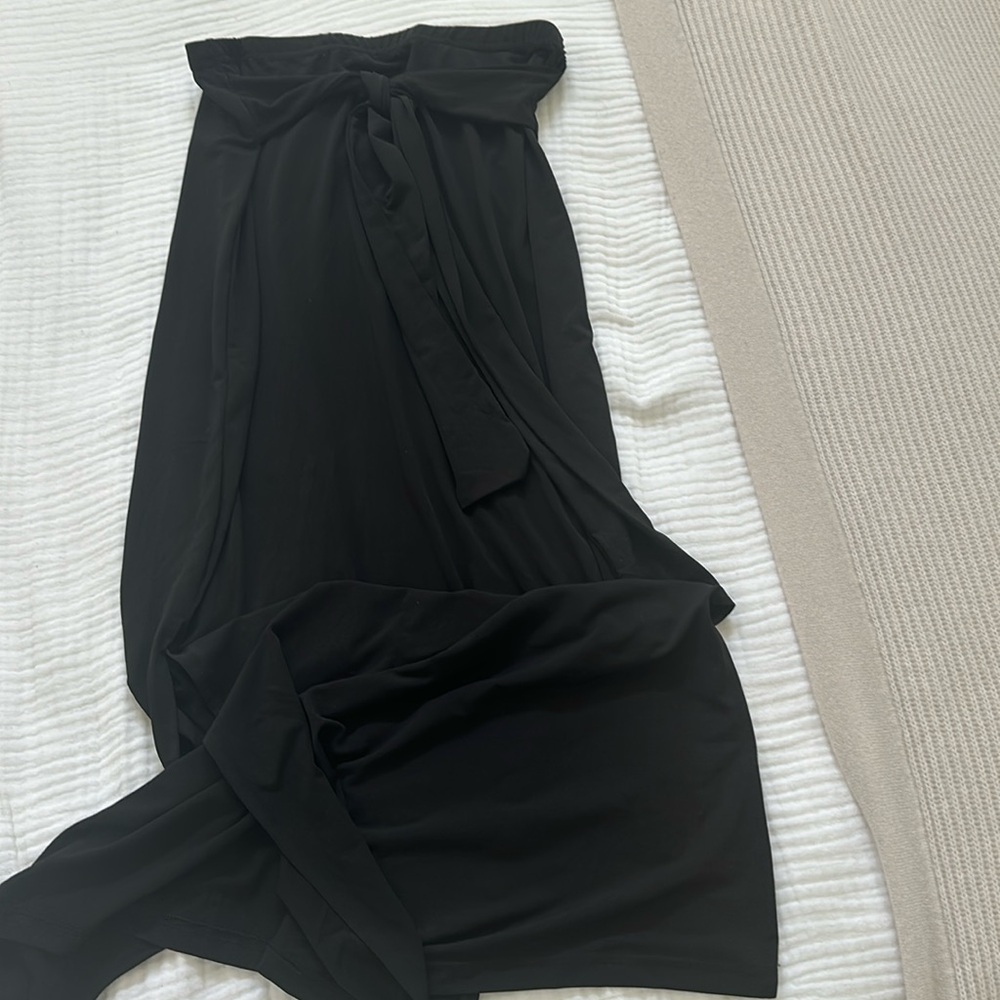 Tie waist maxi skirt